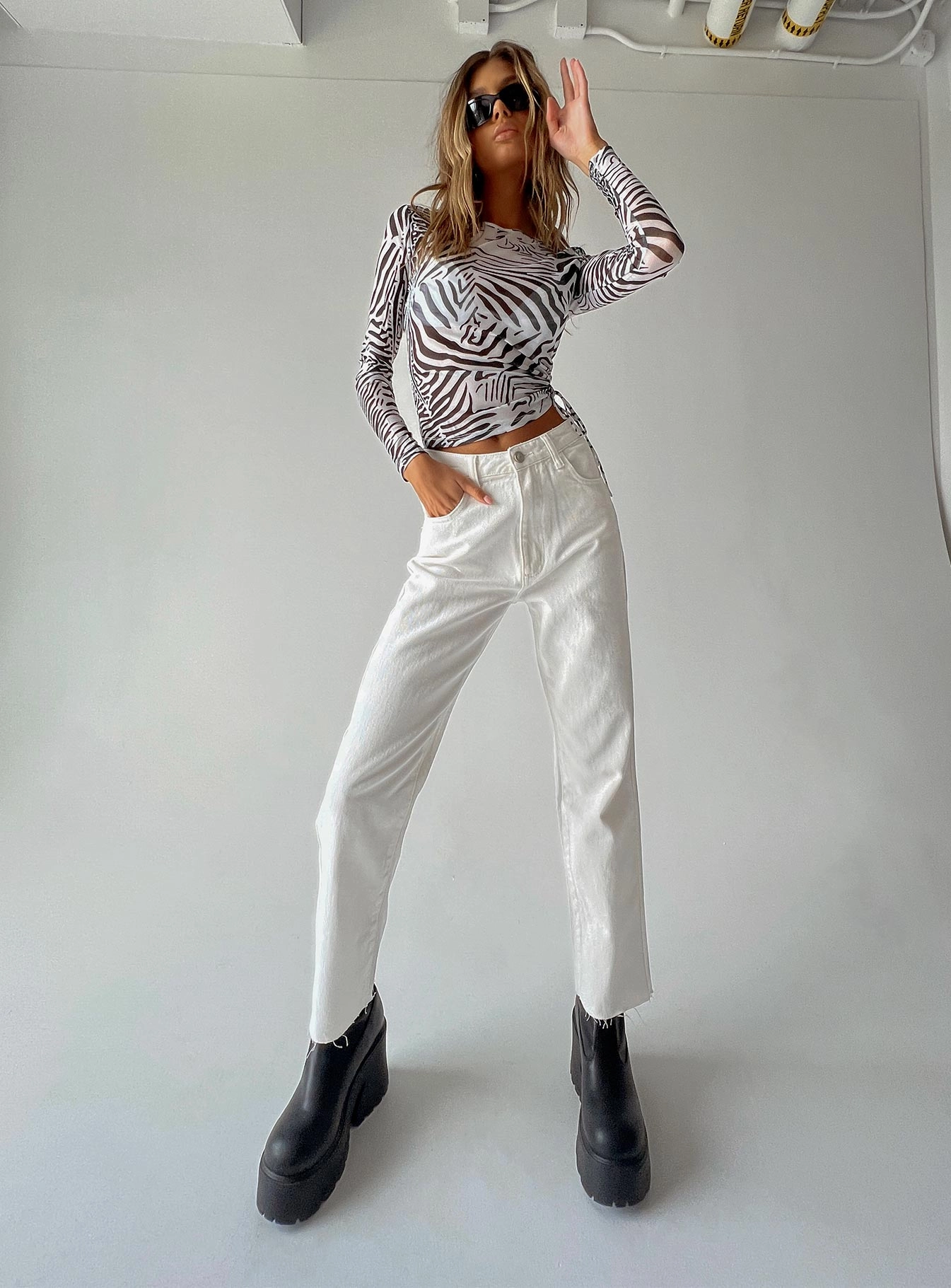 Harrow Straight Leg Denim Jeans White Quick Matchup