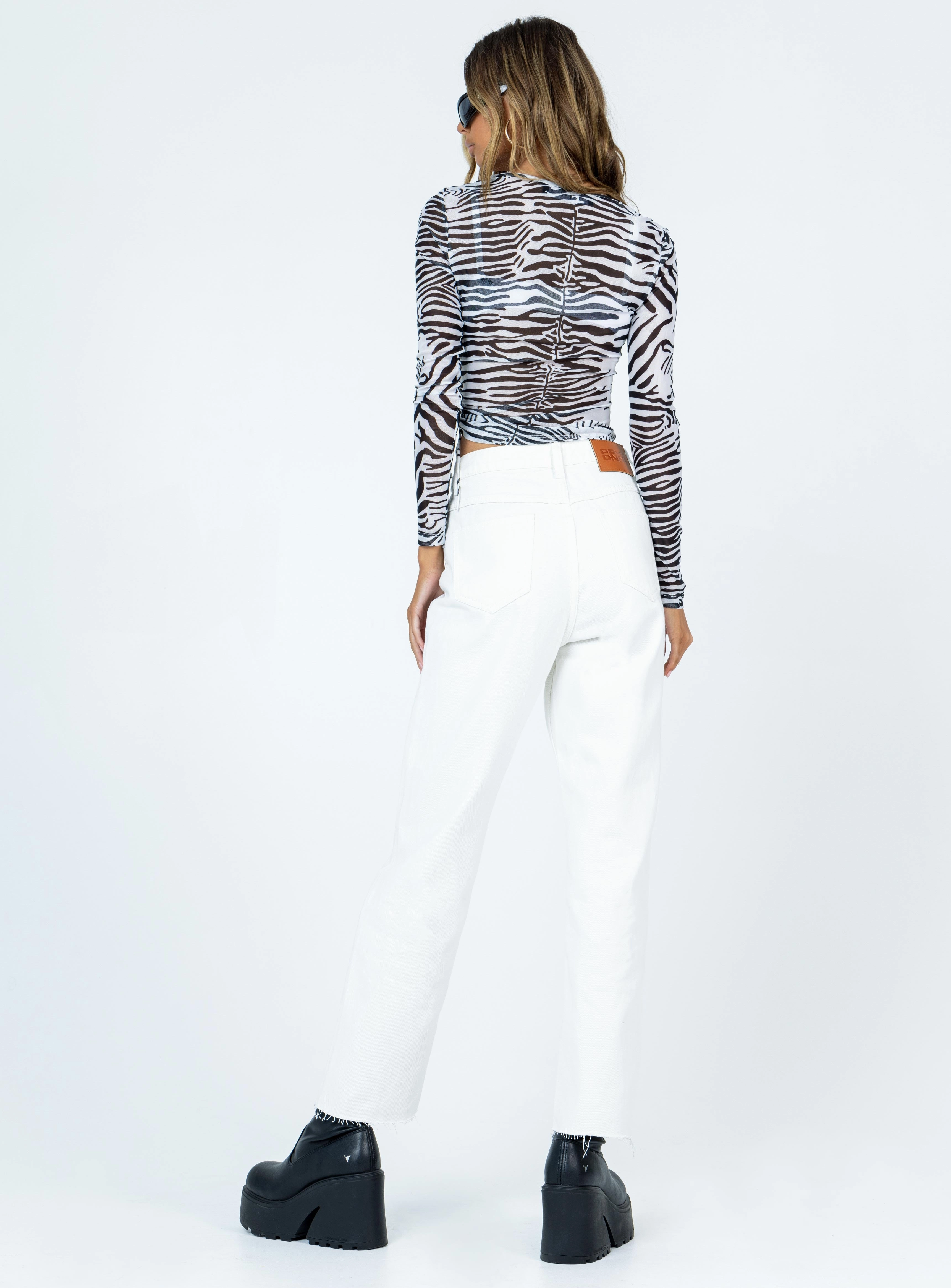 Harrow Straight Leg Denim Jeans White Basic Fashion