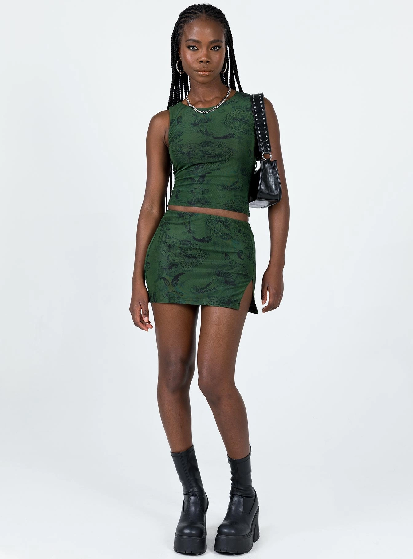 Matilde Set Green Gathered waist