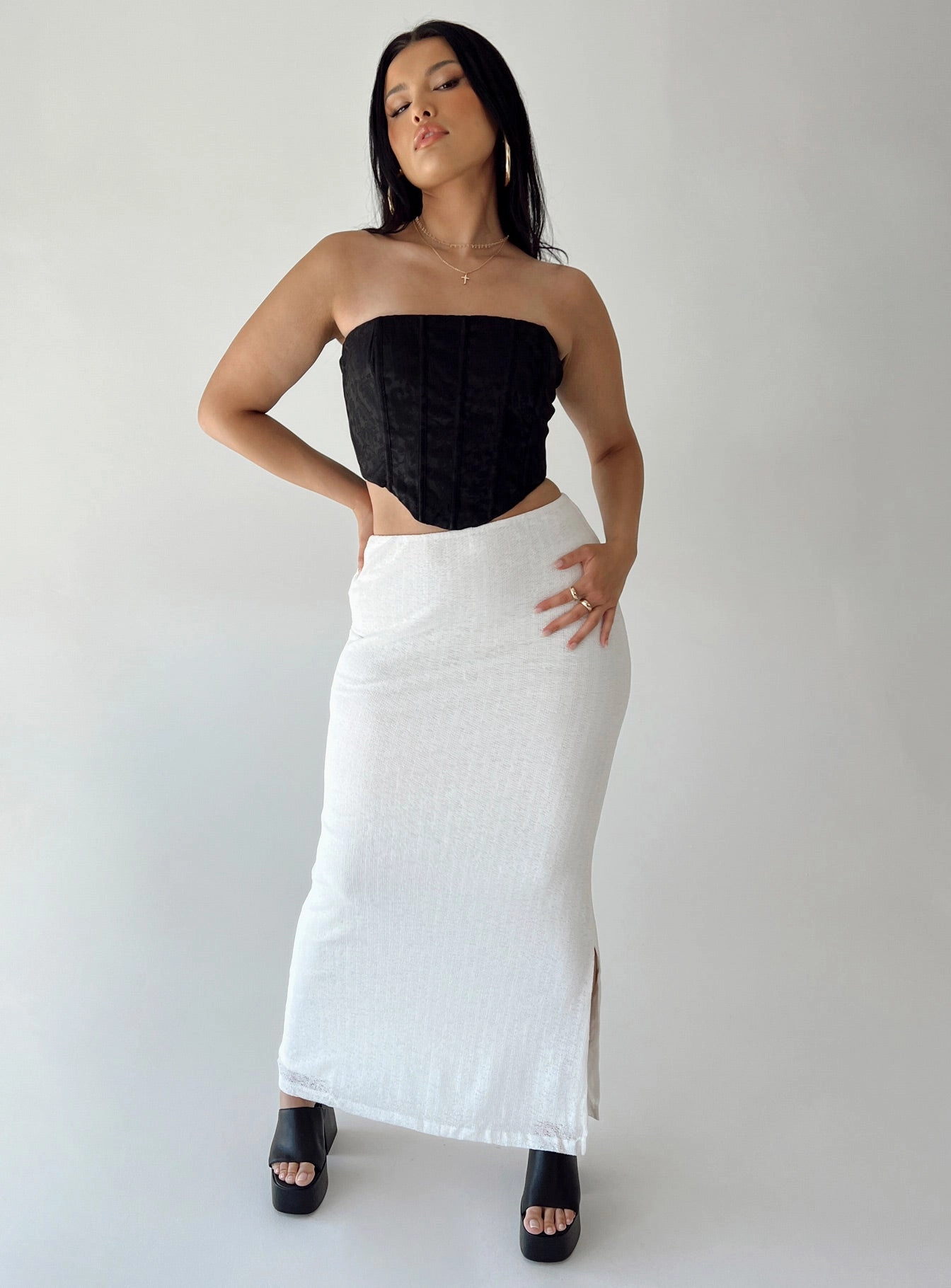 Maynard Maxi Skirt White Handmade Item