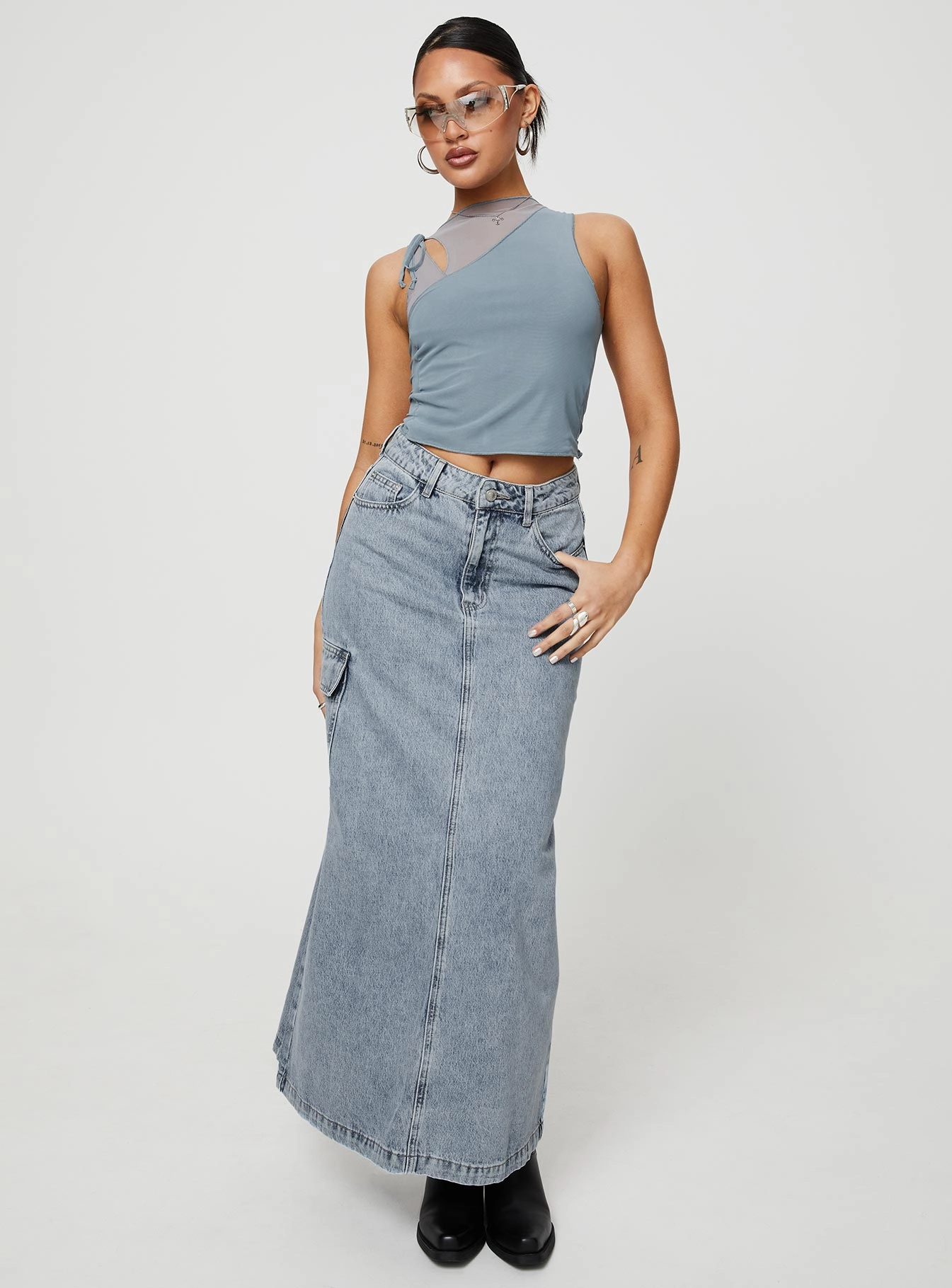 Outfit Focus McGuane Denim Midi Skirt