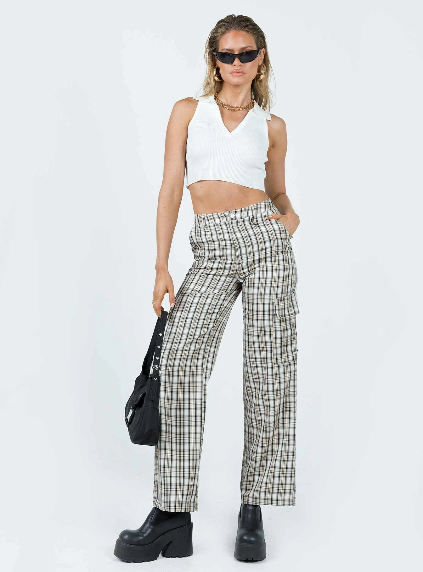 BreathableMaterial Mckay Check Cargo Pants Multi