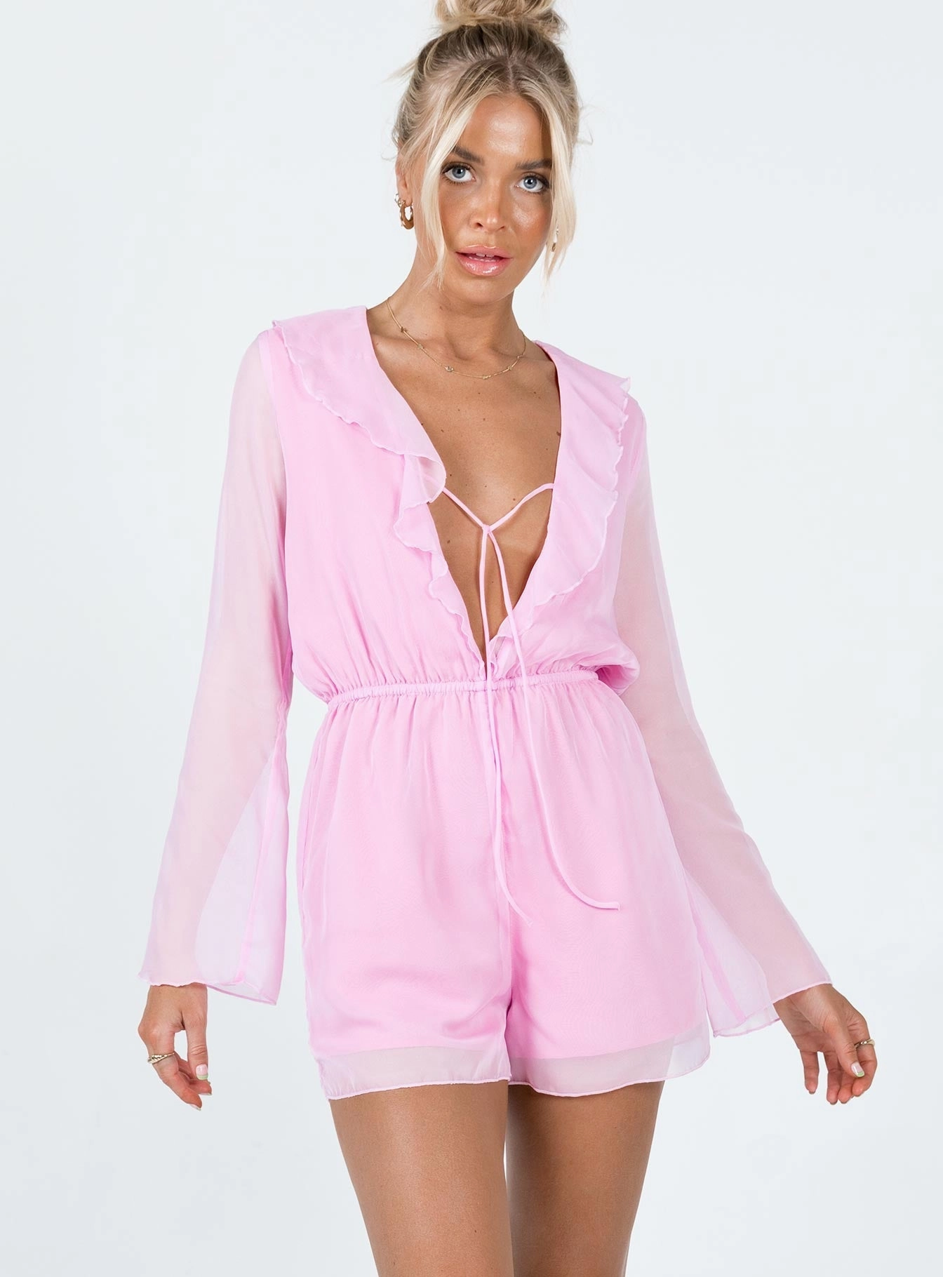 Holiday-Party Daily Option Meadow Romper Pink