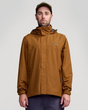 Men's Andulo 2-layer Rain Jacket - Bark Comfortable Fabric Low Profile Collar