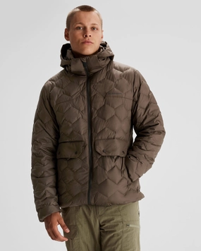 Men's Any Time Down Hooded Parka  Jacket- Trail Microfiber Blend
