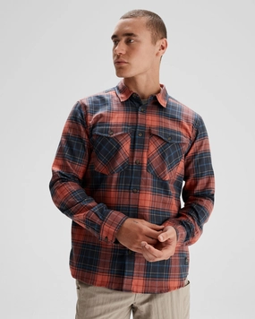 Camouflage Print Non Irritating Seams Men's Carrillon HF Long Sleeve Shirt - Hillside Plaid Spicy Chilli Pepper