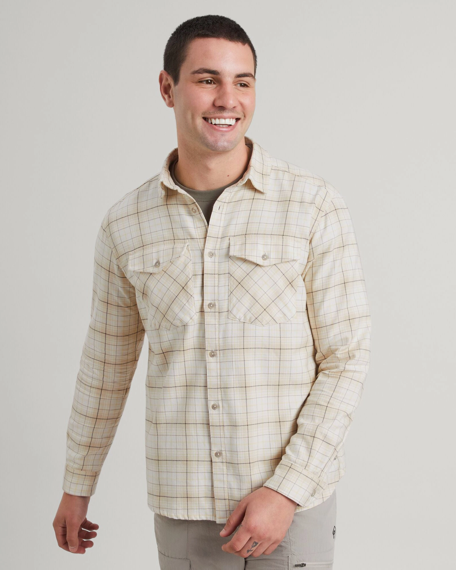 Men's Carrillon HF Long Sleeve Shirt - Natural/Sunlit Check Lightweight Weave