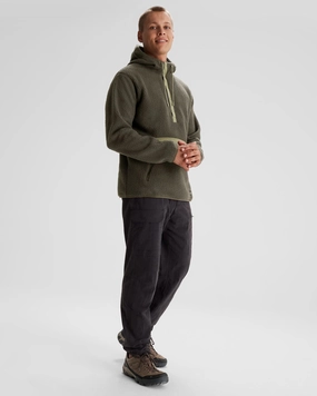 Men's Co-Z High Pile Hooded Pullover  - Dark Moss Light and Cozy Fade Resistant Textiles