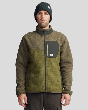 Men's Co-Z High Pile Jacket v3 - Light Moss/Dark Fern Zipper Closure Mechanism Travel Layer