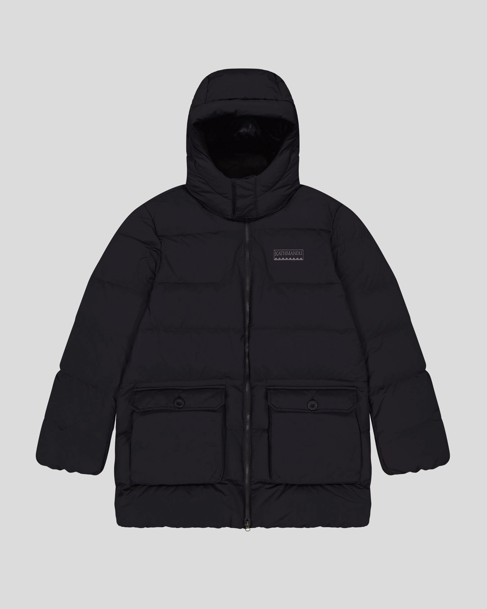AdjustableHood Stripe Look Men's Epiq Down Heritage Parka Jacket - Black Stingray
