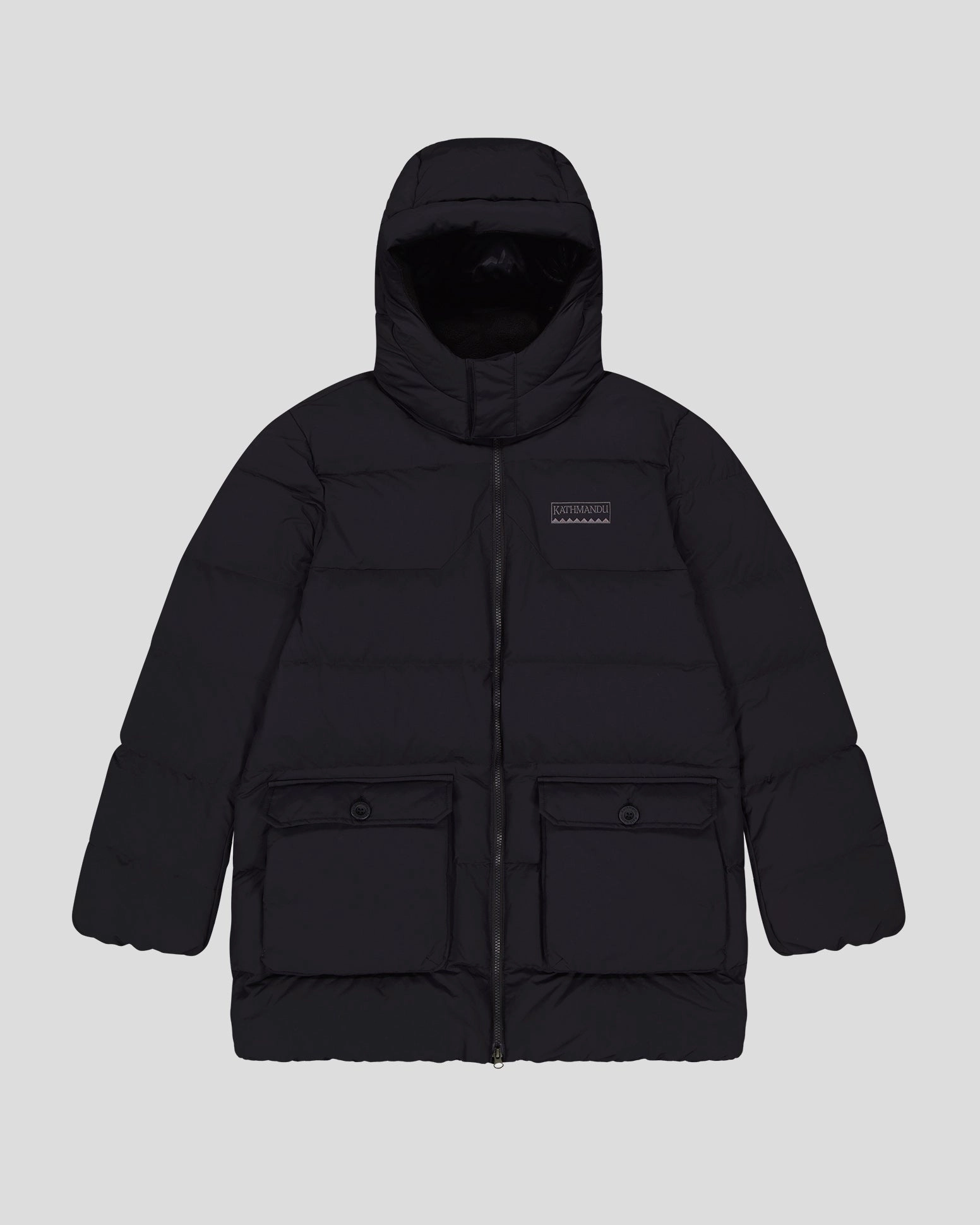 Reinforced Shoulder Padding Soft Fleece Men's Epiq Down Heritage Parka Jacket - Black Stingray