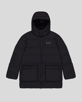 Reinforced Shoulder Padding Soft Fleece Men's Epiq Down Heritage Parka Jacket - Black Stingray