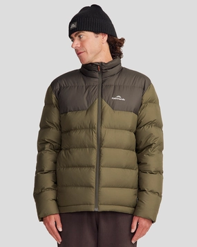 Seamless Edge Finishing Men's Epiq Down Jacket - Dark Moss/Light Moss