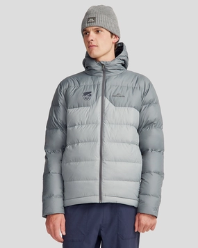 Men's Epiq Hooded Down Jacket - Moon | New Zealand Team Supporters Collection Heat Tech Fabric