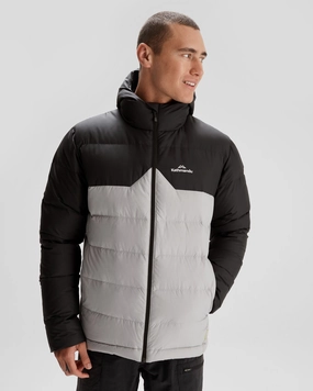 Men's Epiq Hooded Down Jacket - Steel Grey/Black Quick Access Pockets