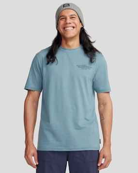 Men's Exploration Organic Cotton T-shirt - Washed Blue Street Comfort Casual Look Wear