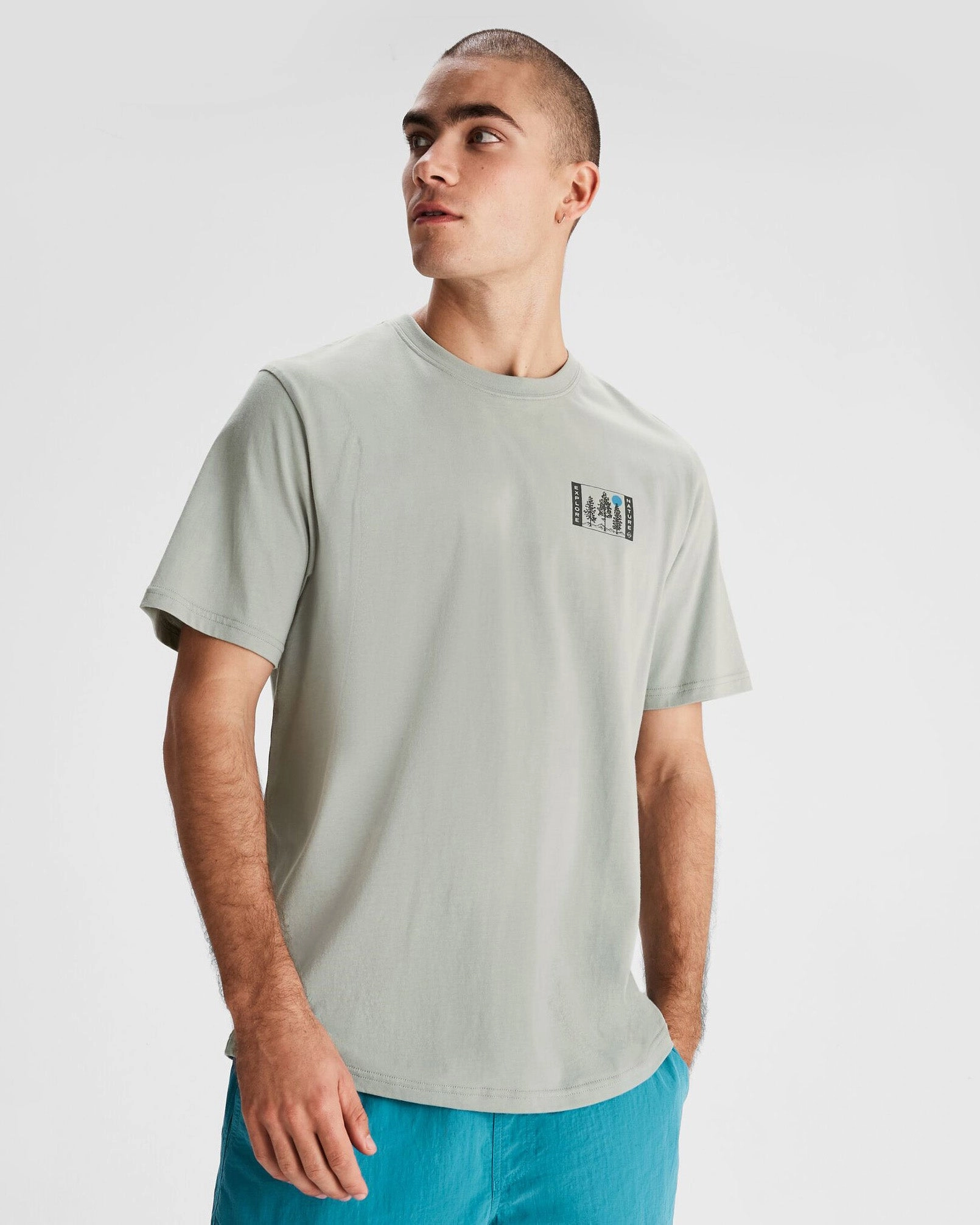 Men's Explore Nature Organic Cotton T-shirt - Gum Tree Quick-Drying Shirt Sleek Layers
