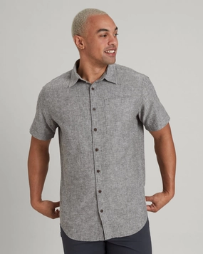 Men's Flaxton Short Sleeve Shirt - Stingray Chambray Reinforced Side Vents Weekend Outing