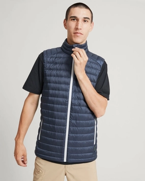 Secure Chest Pocket Adjustable Hem Men's Heli Down Vest - Midnight Navy