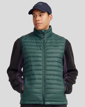 Easy Care Machine Washable Lightweight Fabric Men's Heli Down Vest v4 - Deep Forest