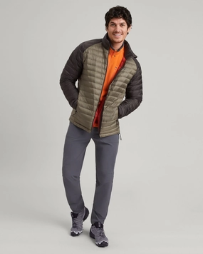 Daily Wear Glove Compatible Cuffs Men's Heli R Down Jacket - Beech/Dark Moss