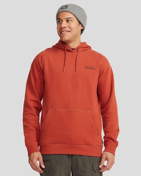 Men's Heritage Logo Brushed Hoodie - Redwood Quick Fit Stretch