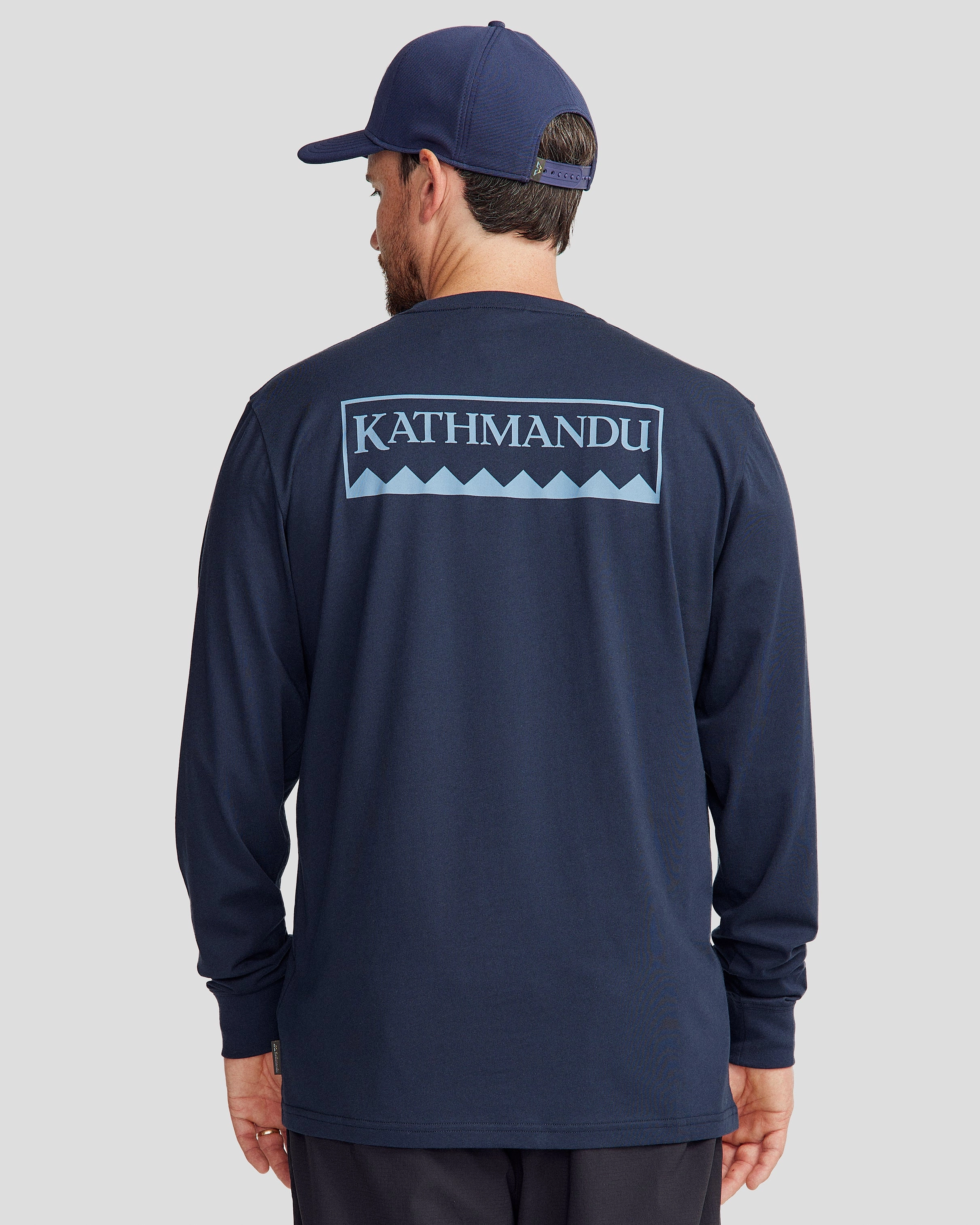 Men's Heritage Logo Organic Cotton L/S Tee - Pure Navy Sweat Absorbent