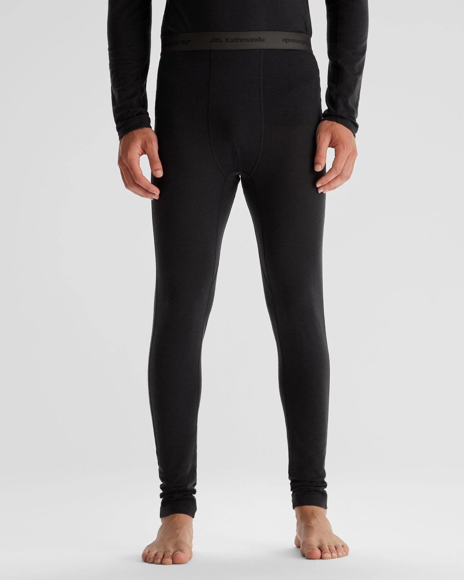 Men's K-Merino 125 Baselayer Long Johns - Black Stingray Thermal Adaptive Cloth Flexible Hem Bands