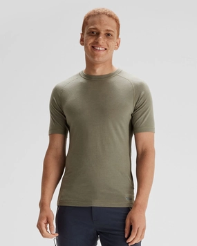 Men's K-Merino 125 Baselayer T-shirt - Beech/Dark Moss Anti Sag Material Stretchable Waistband