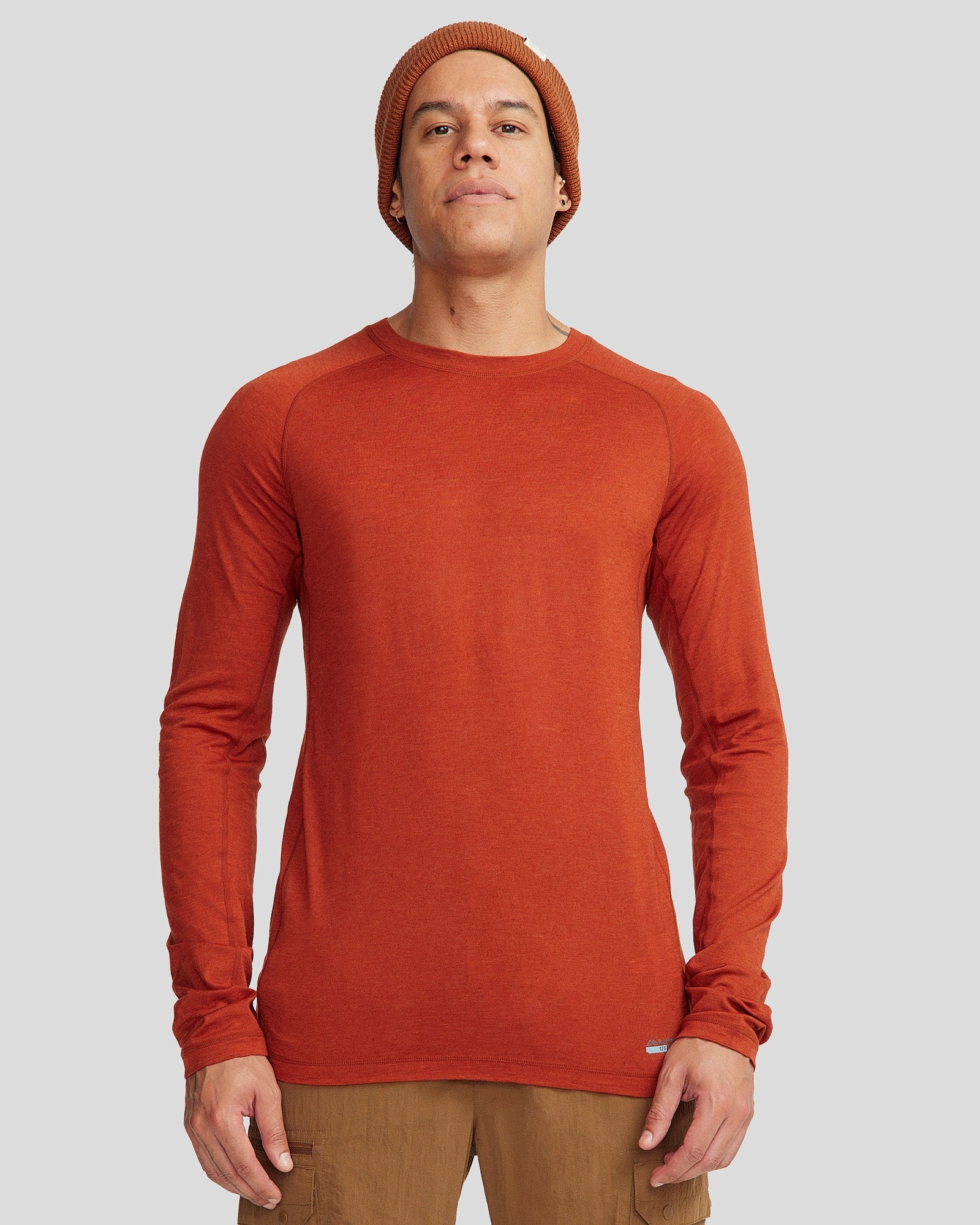 Thermal Adaptive Cloth Static Resistant Material Men's K-Merino 125 Baselayer Top - Redwood