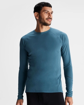 Airflow Ventilation Tagless Labeling Men's KMDAction Baselayer Top  - Steel Blue