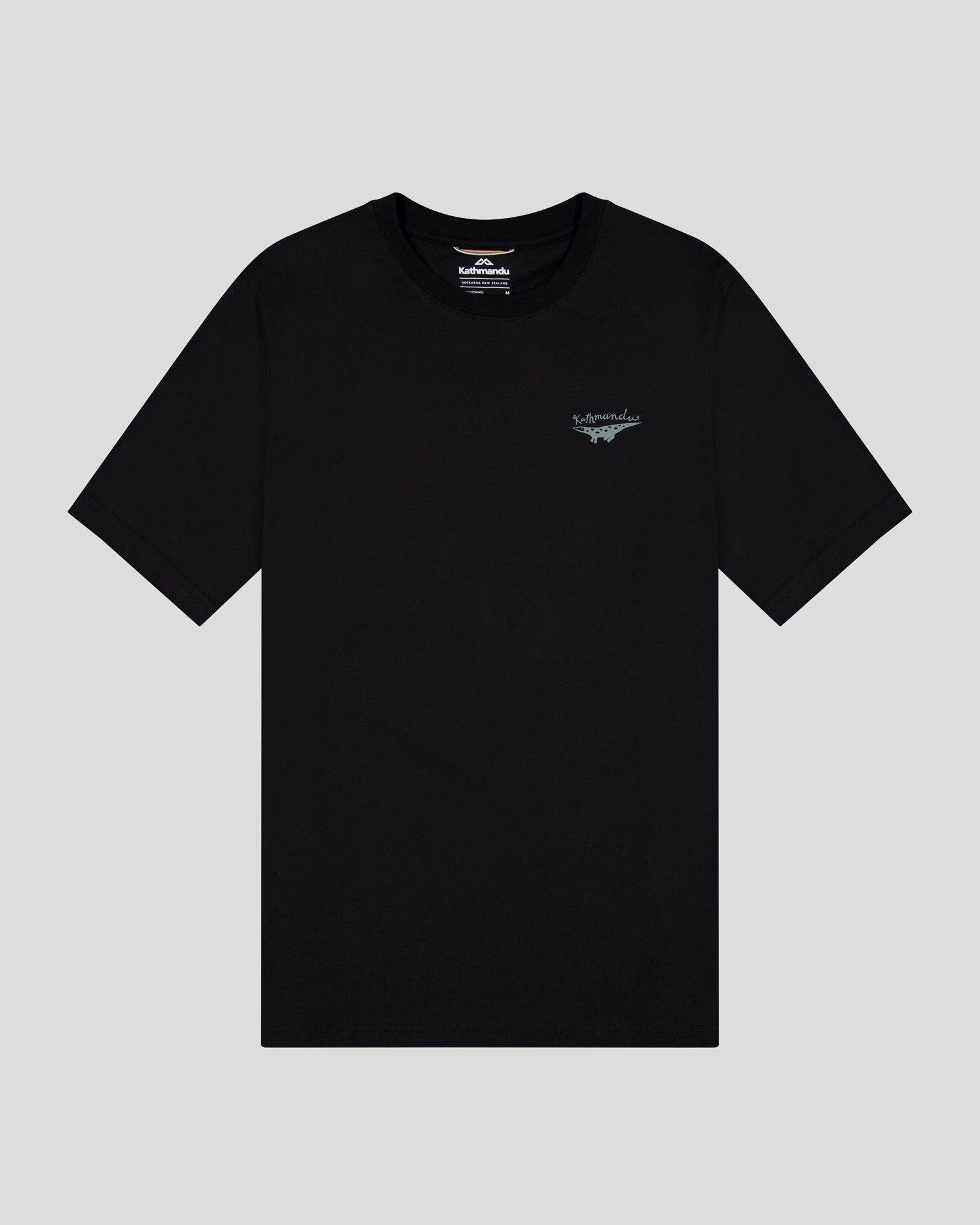 Moisture Control Fabric Men's Lizard Organic Cotton T-shirt - Black Stingray