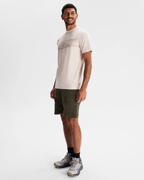 Seasonal Layering Men's Long White Cloud Organic Cotton T-shirt - Shroom