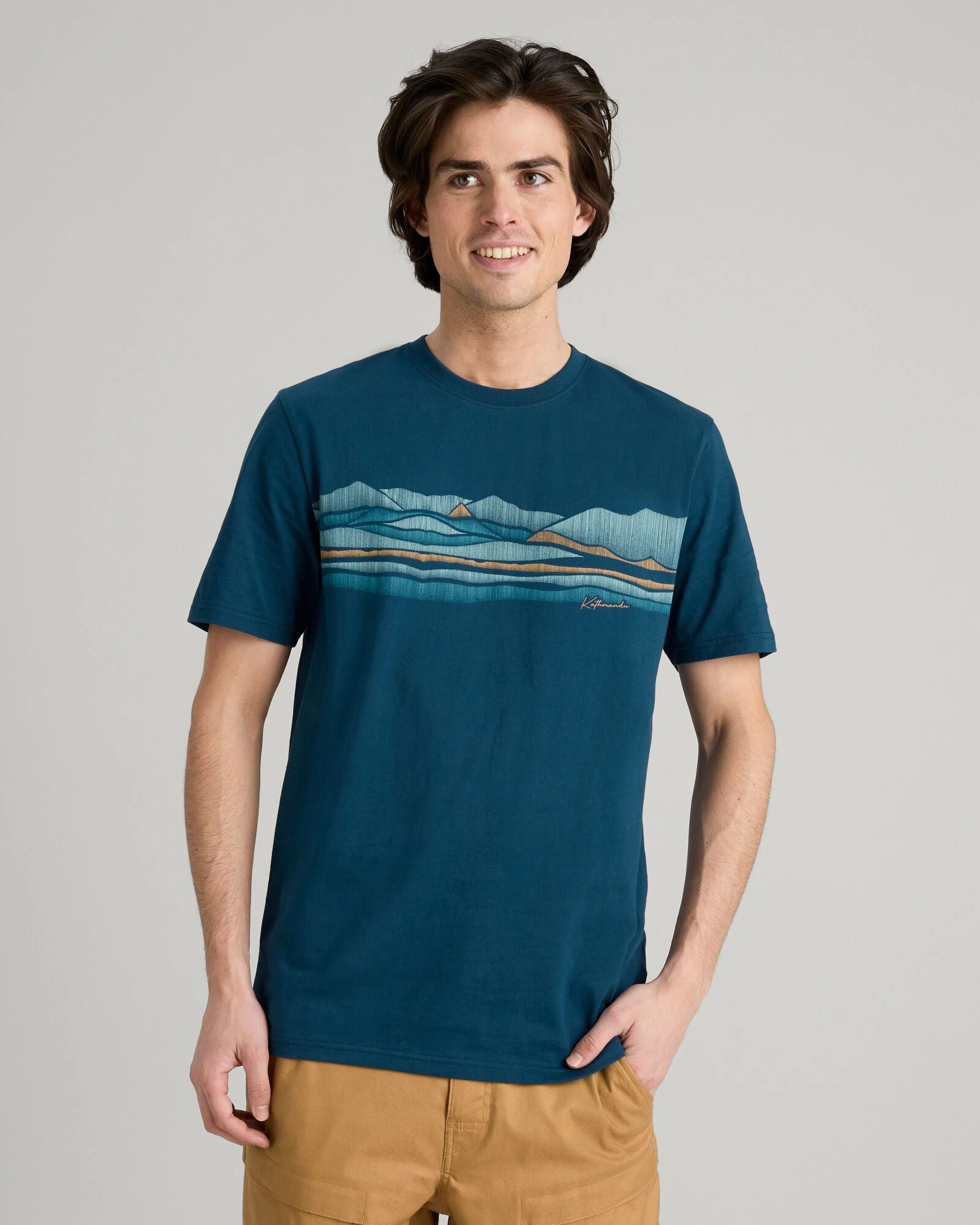 Smooth Look Men's Long White Cloud Organic Cotton T-shirt - Undertow