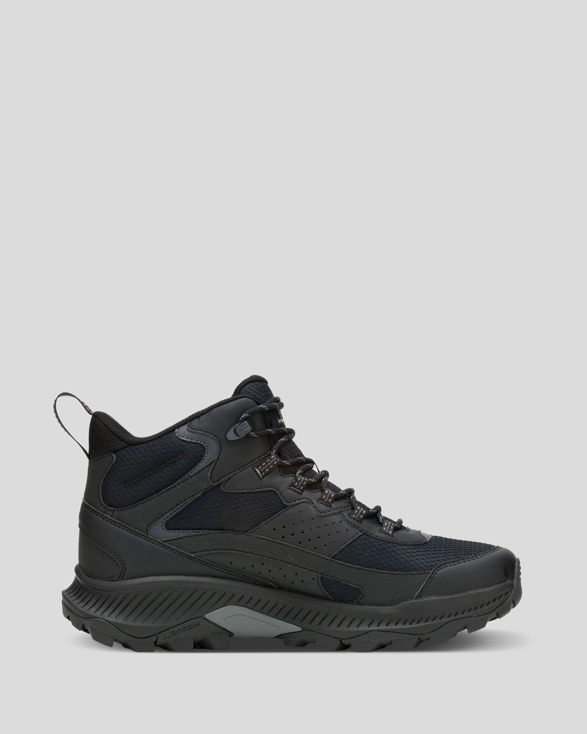 Men's Merrell Speed Strike 2 Waterproof Mid Hiking Boots - Black Agile Movement Water-Resistant Protection