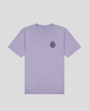 Edgy Men??s Mitre Peak Organic Cotton T-Shirt - Dusty Lilac