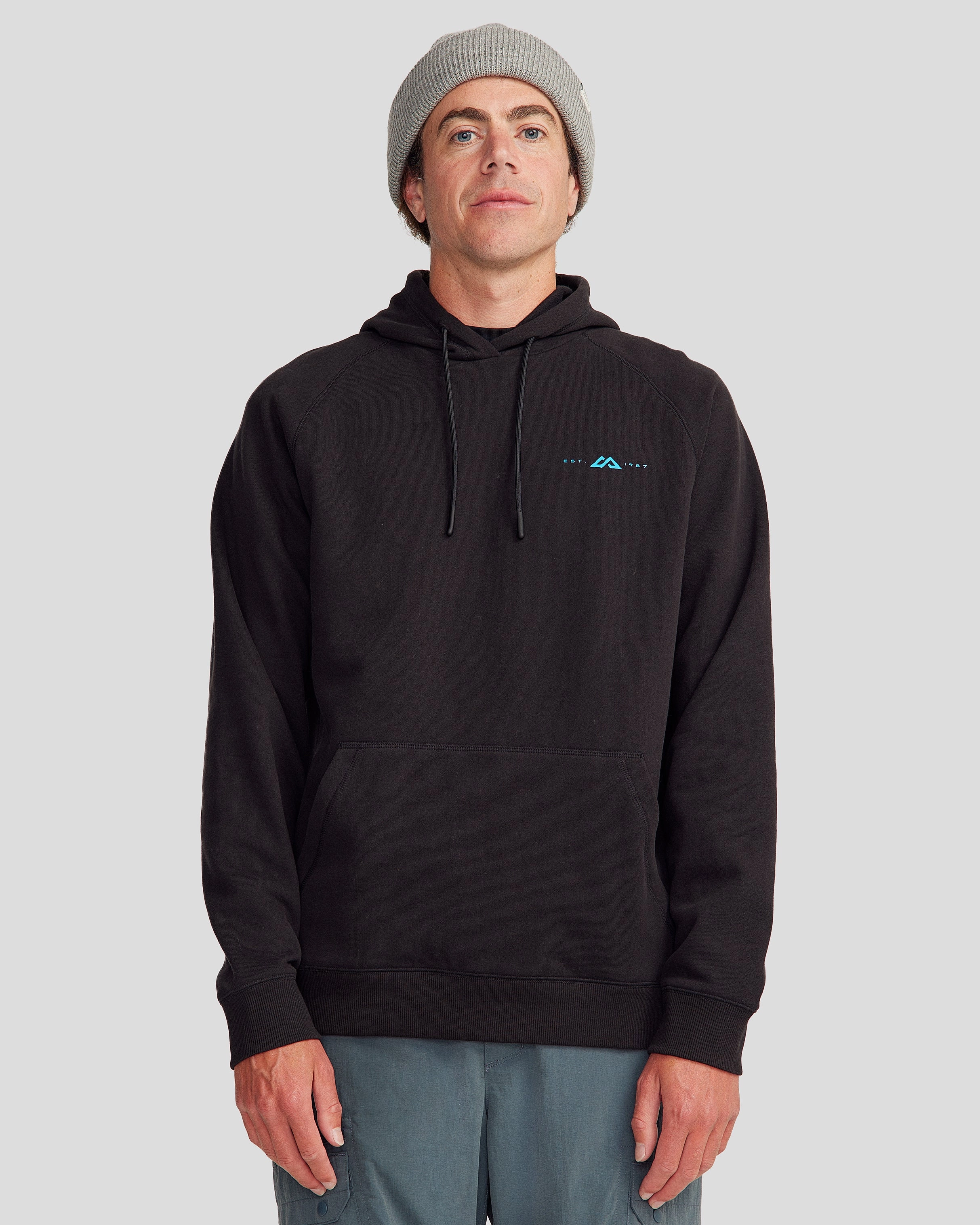 Active Design Effortless Layer Men's Mountain Camo Brushed Hoodie - Black Stingray