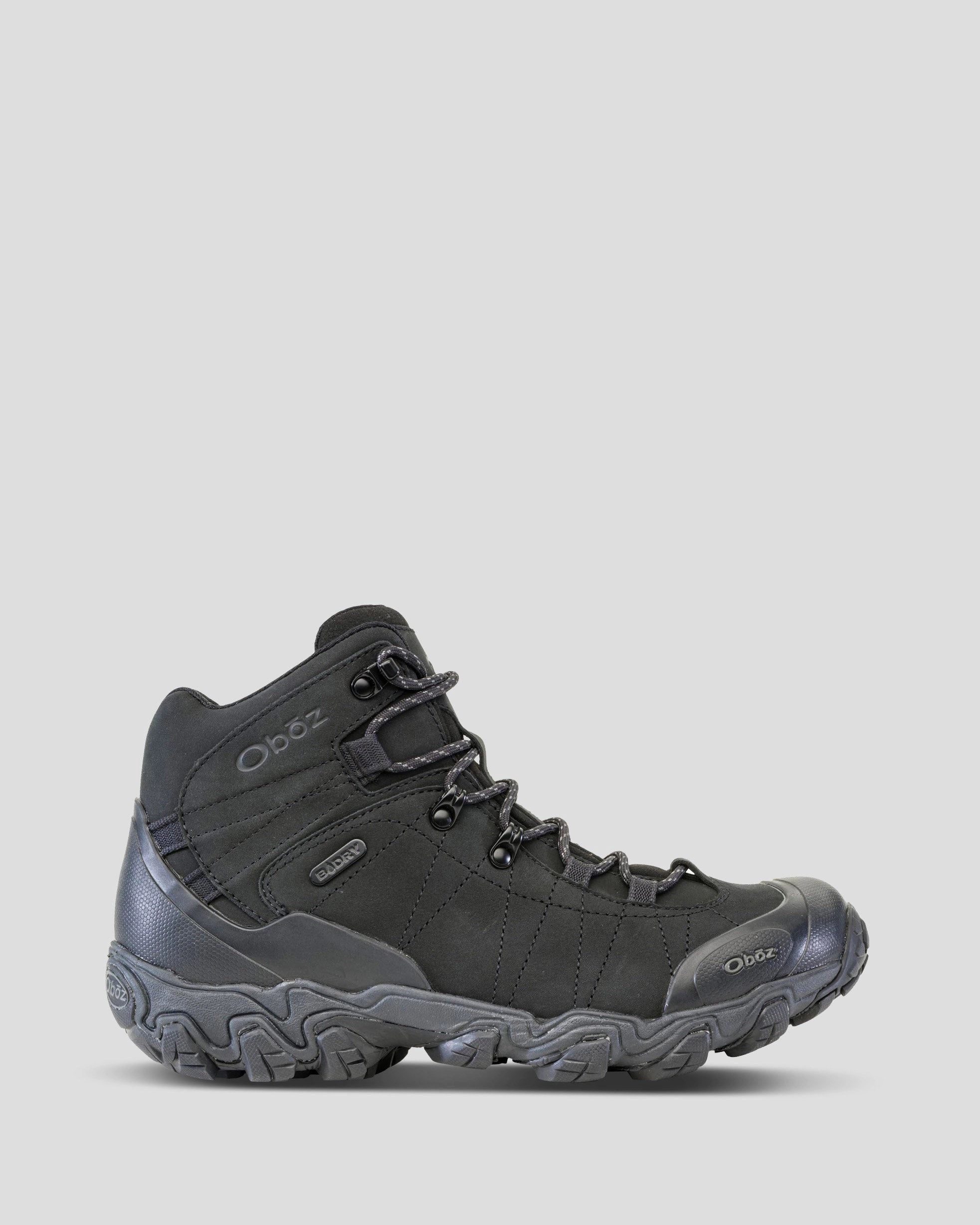 Moisture wicking Durable Support Men's Oboz Bridger Waterproof Mid Hiking Boots - Black Sea