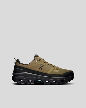 Men's On Cloudrock Low Hiking Shoes - Hunter/Black Light Walking Supportive sole