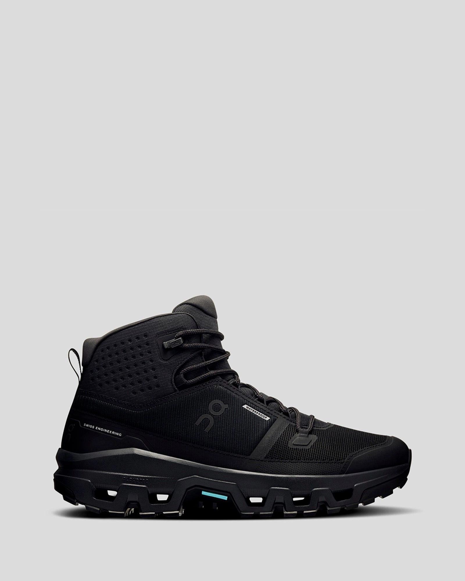 Ankle Protection Rock Climber Men's On Cloudrock Waterproof Mid Hiking Boots - Black/Black