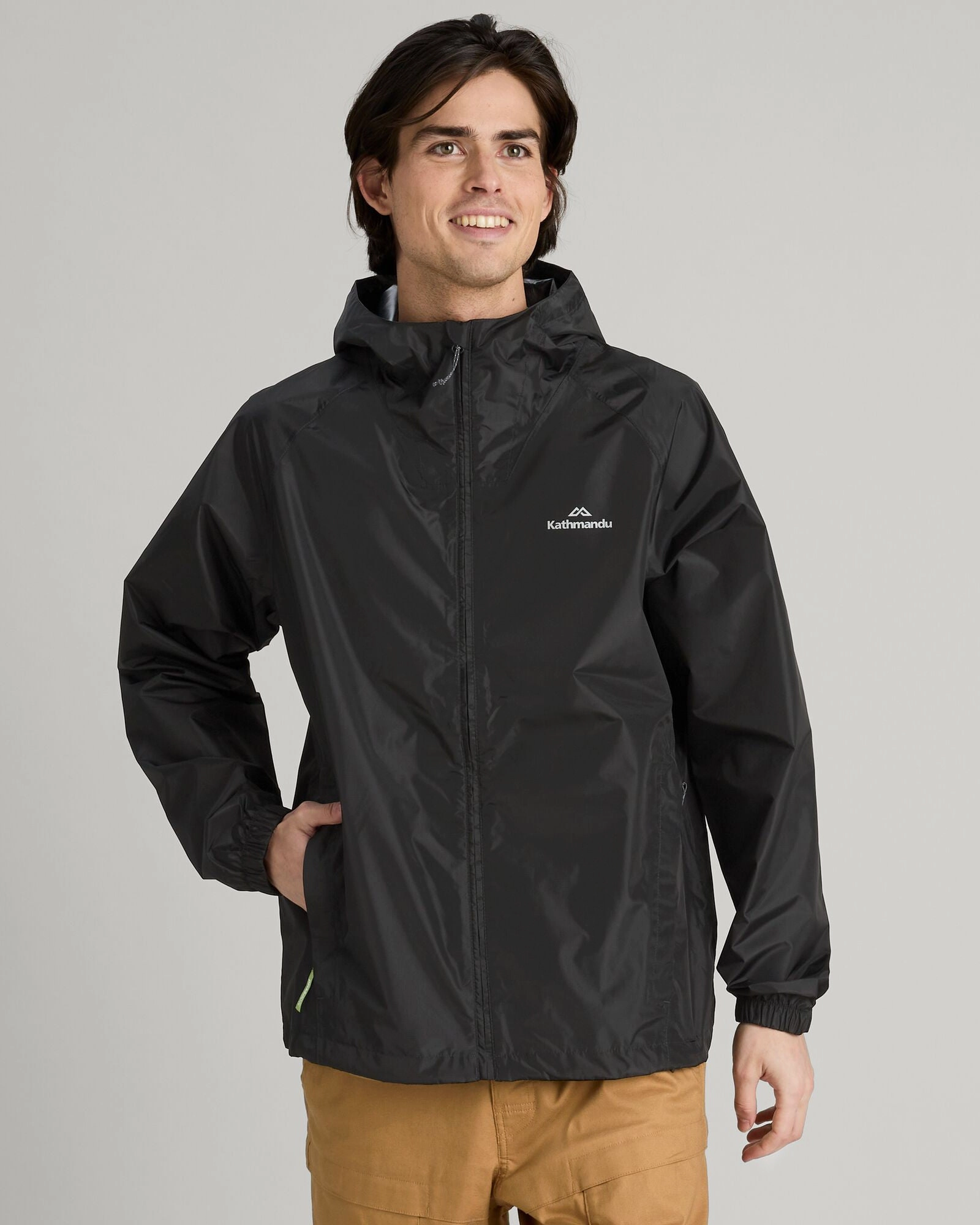 Men's Pocket-it 2-layer Rain Jacket - Black Multi Layer Construction Easy Care Machine Washable