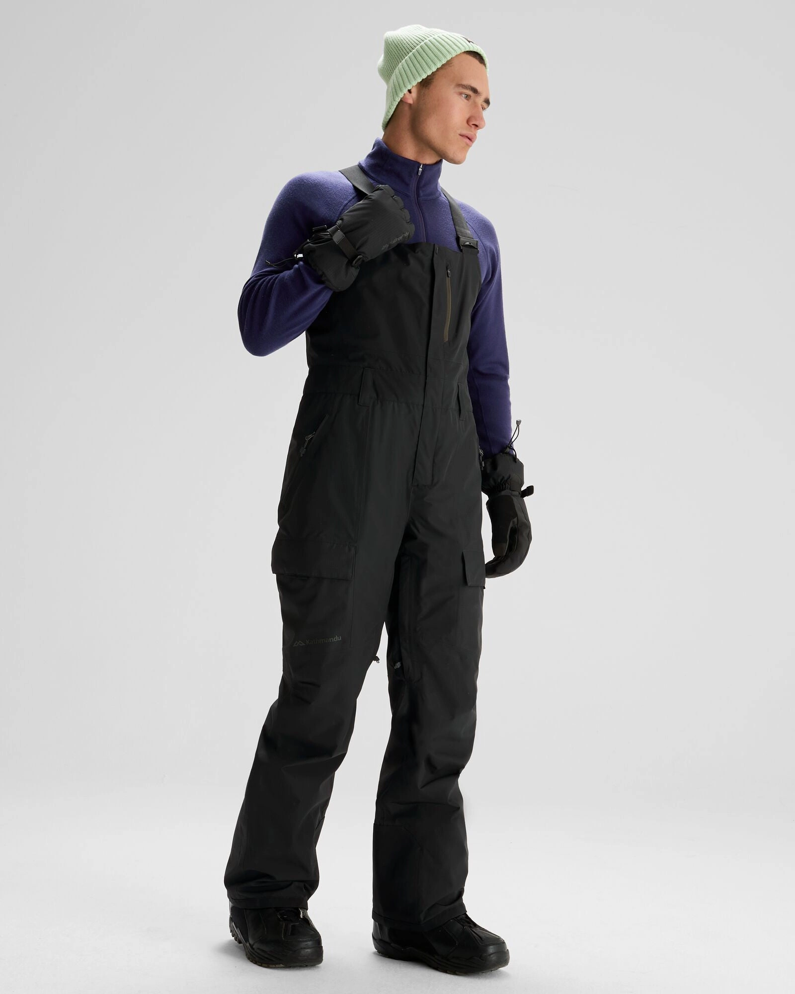 Eco Conscious Dye Process Men's PWDR-Days 2L Insulated Snow Bib - Black Stingray