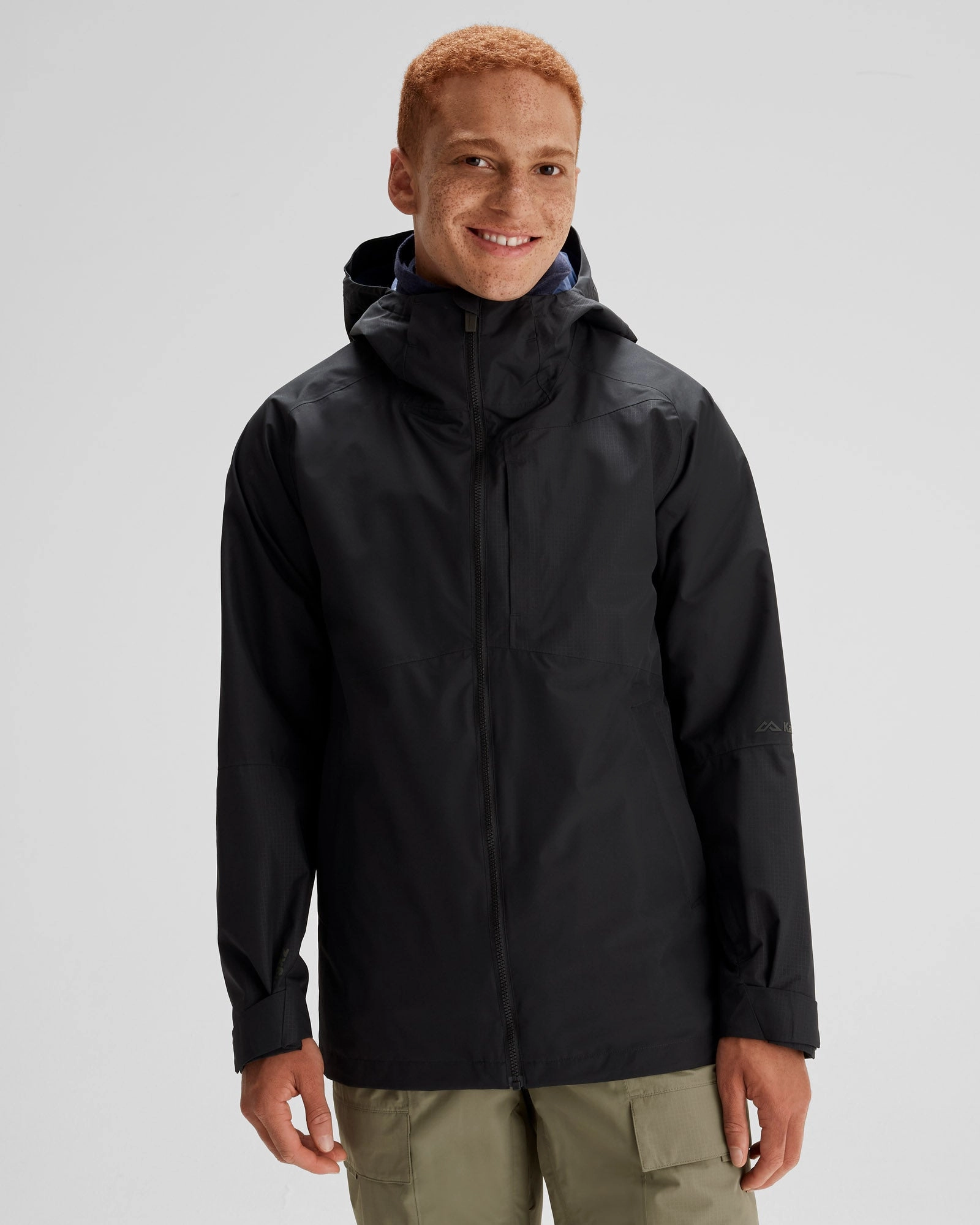 Men's PWDR-Days 2L Shell Snow Jacket - Black Stingray Subtle Fashion Fit Odor Resistant Tech