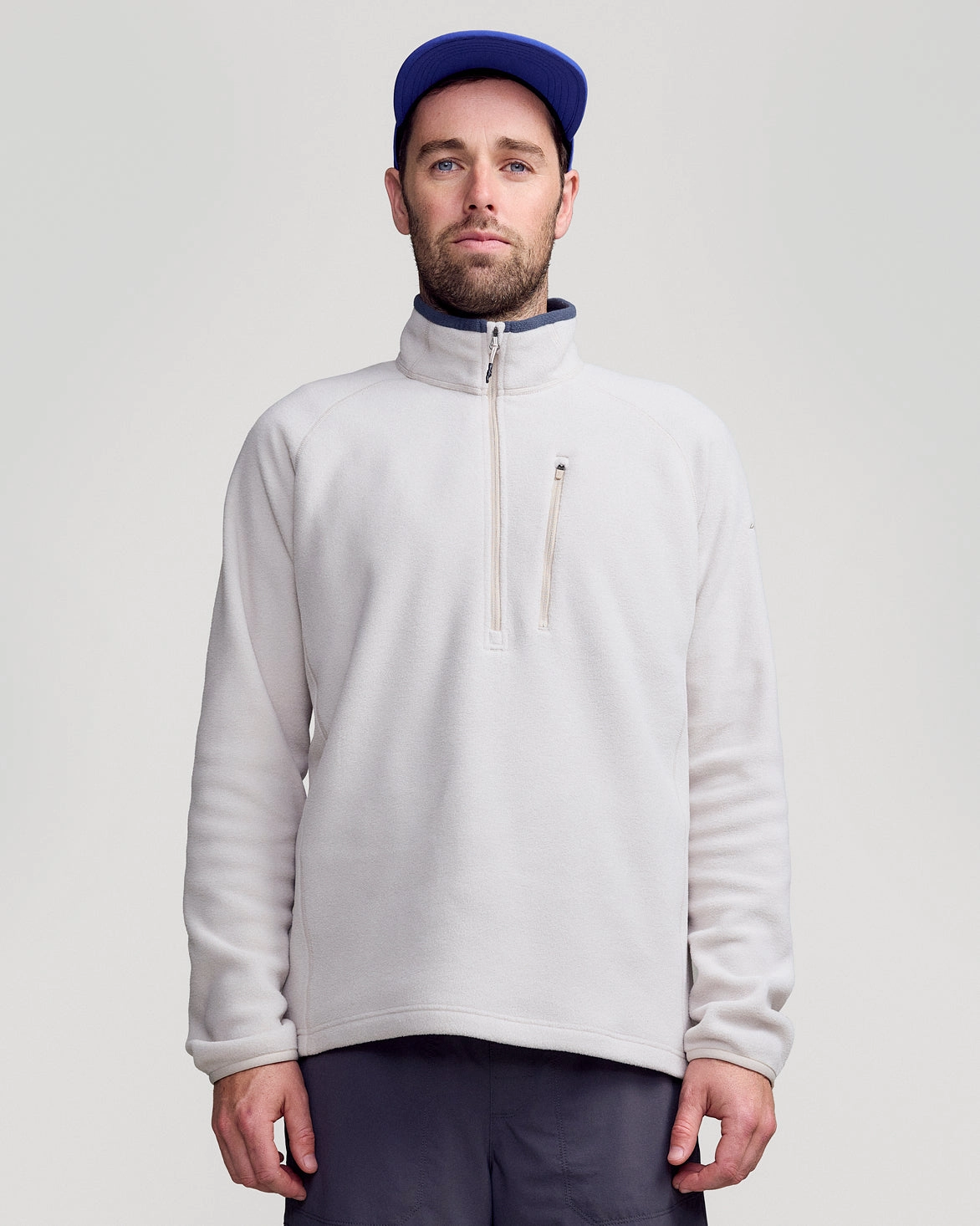 Men's Ridge 100 Primaloft Pullover - Light Hike Comfy Knitwear Look Double Layered Collar
