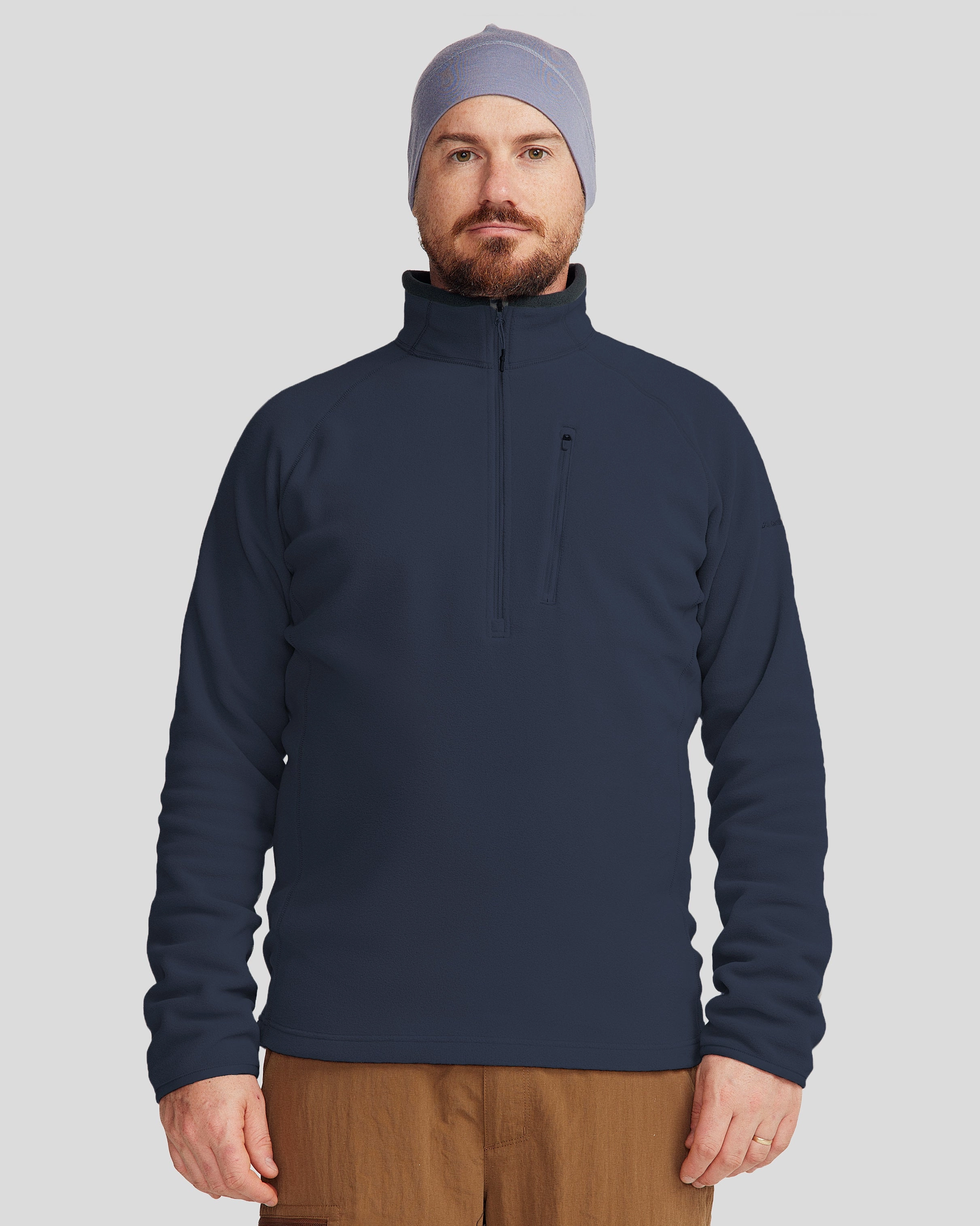 Sustainable Production Certified Lattice Stitch Pattern Men's Ridge 100 Primaloft Pullover - Pure Navy