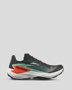 individual - sports Men's Salomon Genesis Trail Running Shoes - Black/Electric Green/Cherry Tomato