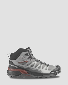Heavy Impact Protection Outdoor Adventure Men's Salomon X Ultra 360 Mid GTX Hiking Boots - Pewter/Black/Burnt Henna