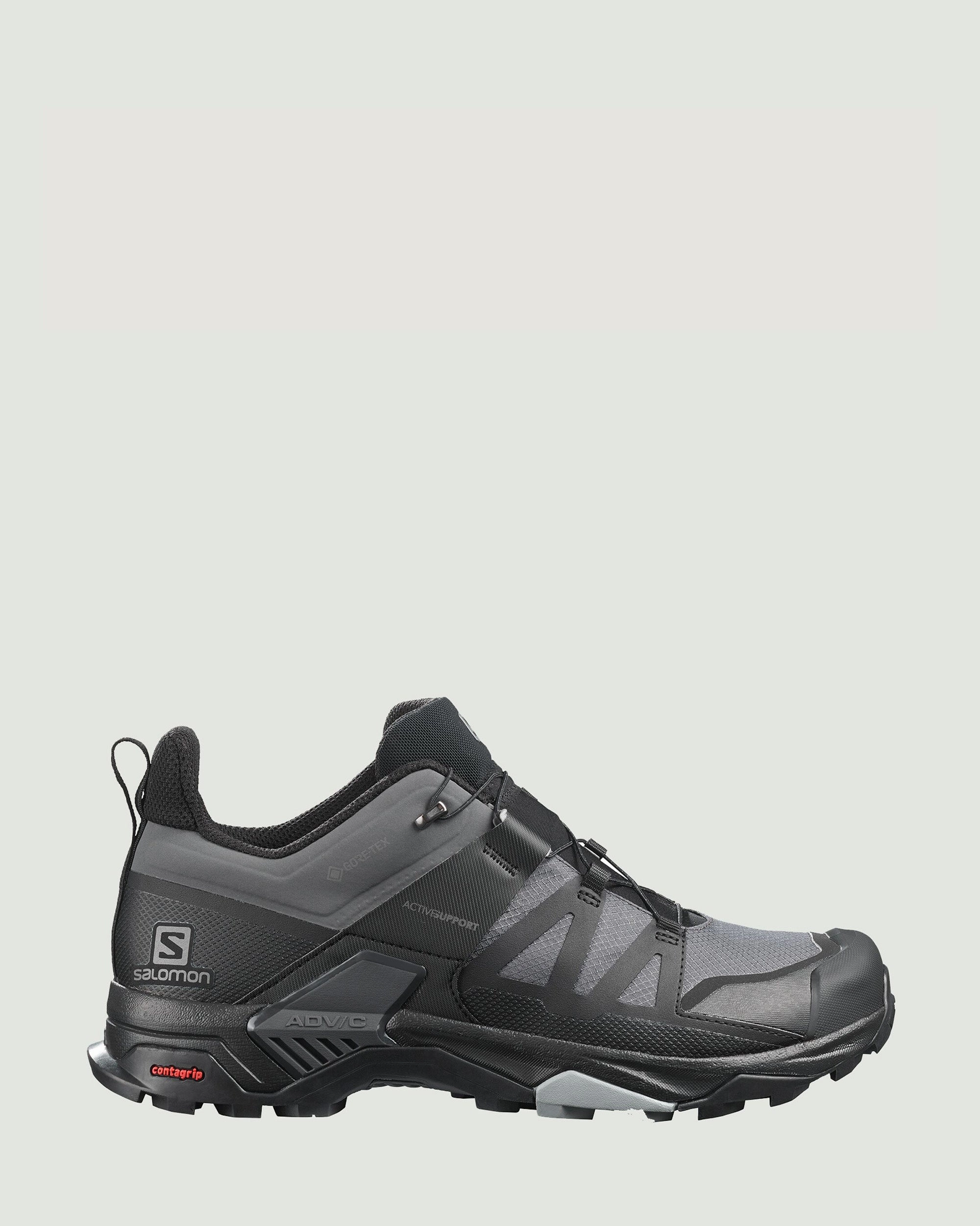 All Season Trekking High Traction Men's Salomon X Ultra 4 GTX Hiking Shoes - Magnet/Black/Monument
