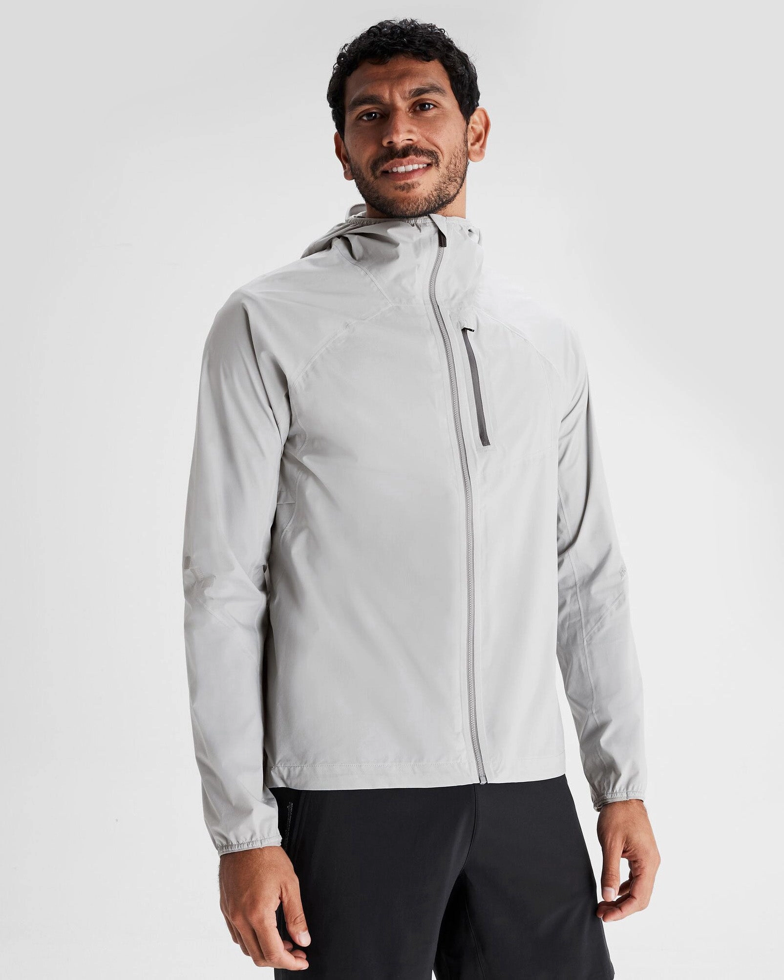 Adjustable hood design Multi Purpose Loops Men's Seeker 2.5L Rain Jacket - Steel Grey