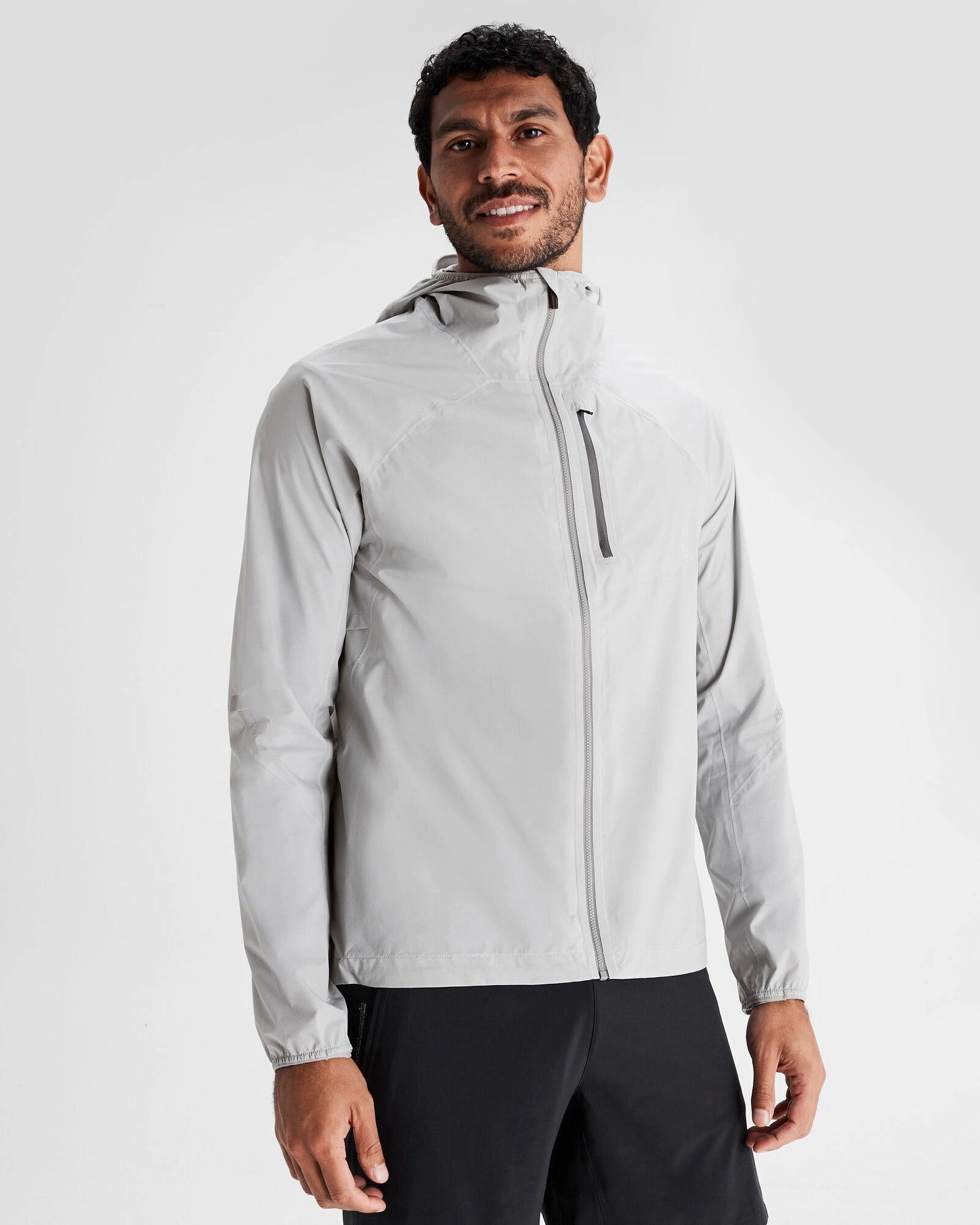 Men's Seeker 2.5L Rain Jacket - Steel Grey Thermal Reflective Lining Noise Free Zipper